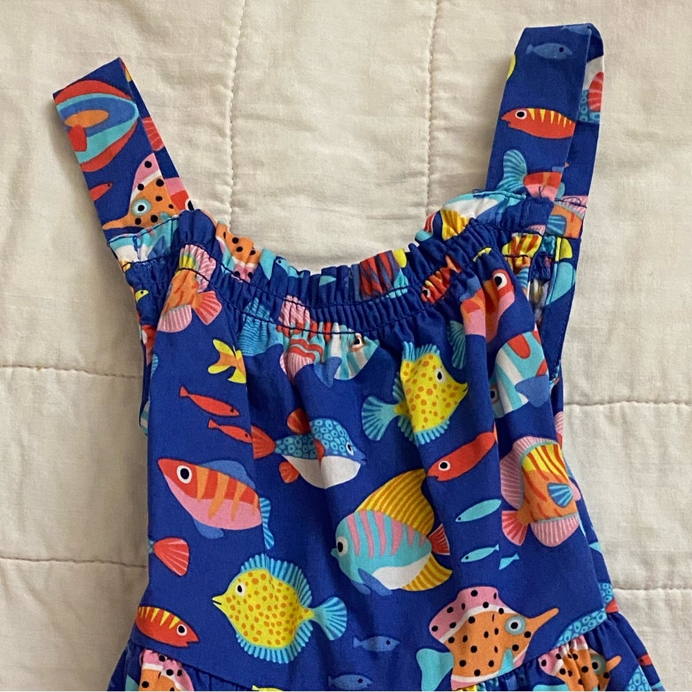 NWOT Gymboree fish dress with bloomers bright spring 100% cotton - Picture 2 of 5